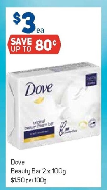 Foodland Dove Beauty Bar 2 x 100g offer