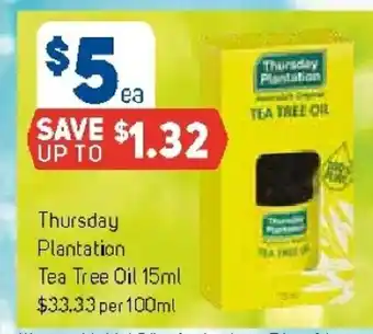 Foodland Thursday Plantation Tea Tree Oil 15ml offer