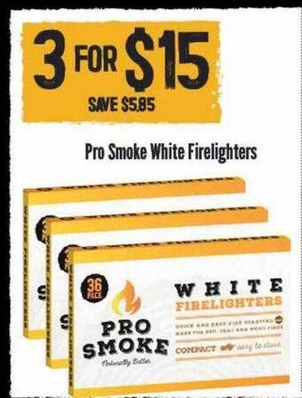 Barbeques Galore Pro smoke white firelighters offer