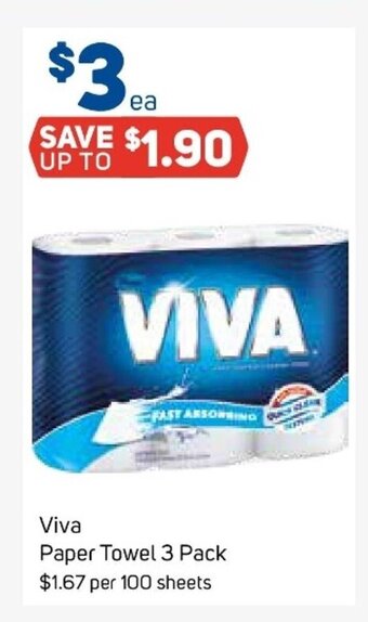 Foodland Viva Paper Towel 3 Pack offer