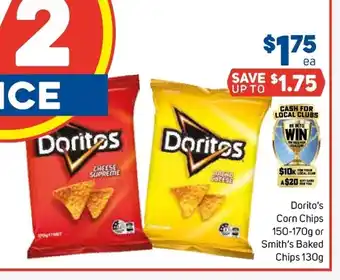 Foodland Dorito's Corn Chips 150-175g or Smith's Baked Chips 130g offer
