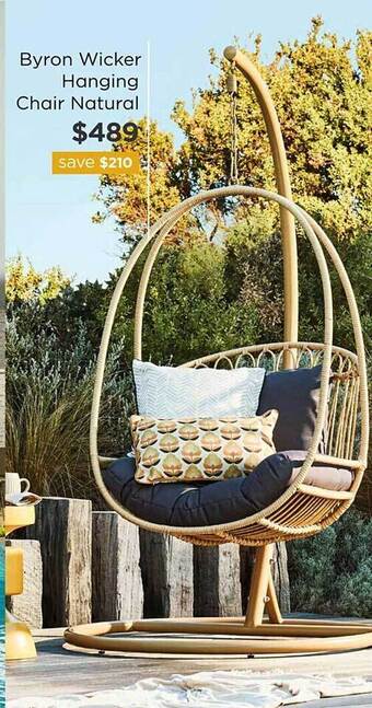Early Settler Byron wicker hanging chair natural offer