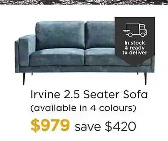 Early Settler Irvine 2.5 seater sofa offer