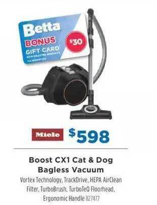 Betta Miele boost cx1 cat & dog bagless vacuum offer