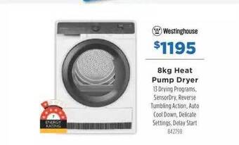 Betta Westinghouse 8kg heat pump dryer offer