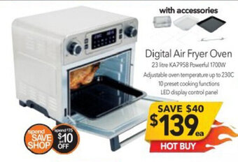 Cheap as Chips Digital Air Fryer Oven 23 Litre KA7958 Powerful 1700W offer