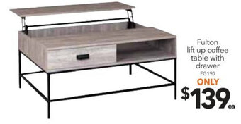 Cheap as Chips Fulton - Lift Up Coffee Table with Drawer - FG190 offer