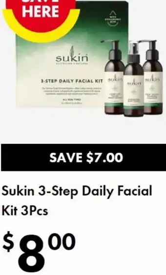 The Reject Shop Sukin 3-Step Daily Facial Kit 3pcs offer
