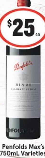 IGA Penfolds Max's 750ml Varieties offer