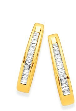 Prouds 9ct gold diamond huggies earrings offer