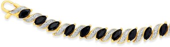 9ct gold sapphire & diamond bracelet