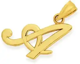 9ct gold 'a' initial script pendant