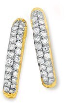 Prouds 9ct gold diamond small claw set huggie earrings offer