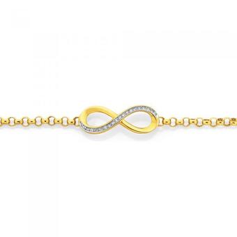 Prouds 9ct gold 19cm diamond infinity bracelet offer