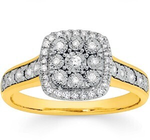 9ct gold diamond ring
