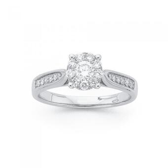 Prouds 9ct white gold diamond engagement ring offer
