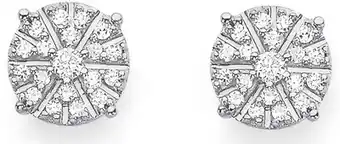 9ct yellow gold diamond cluster stud earrings