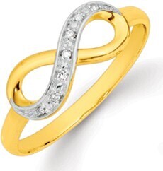 Prouds 9ct gold diamond infinity ring offer