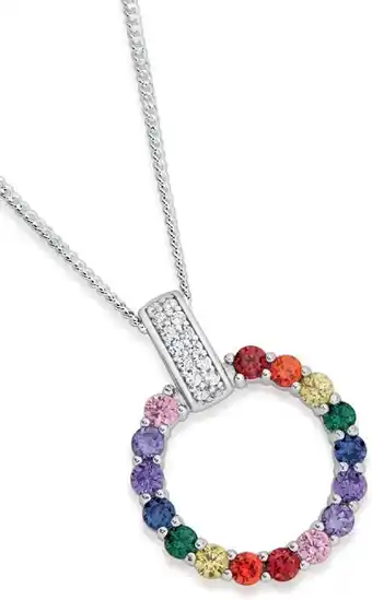 Prouds Sterling silver rainbow pendant offer