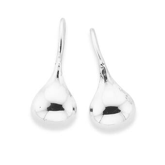 Prouds Sterling silver teardrop hook earrings offer