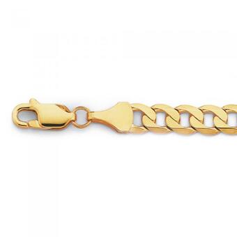 9ct gold 21cm solid curb gents bracelet
