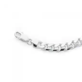 Sterling silver 21cm gents solid oval curb gents bracelet