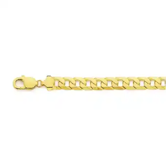 Angus & Coote 9ct gold solid bevelled curb bracelet offer