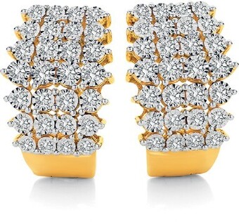 Angus & Coote 9ct gold diamond fancy huggie earrings offer