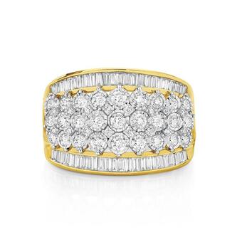 Angus & Coote 9ct gold wide diamond dress band offer