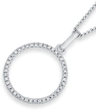 Angus & Coote 9ct white gold diamond circle pendant offer