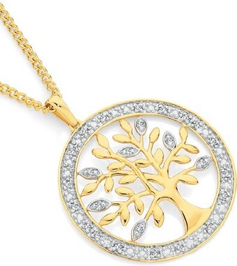 Angus & Coote 9ct gold diamond tree of life pendant offer