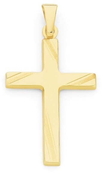 Angus & Coote 9ct gold polished cross pendant offer