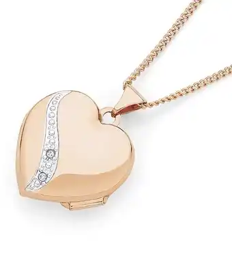 Angus & Coote 9ct rose gold two tone diamond locket offer