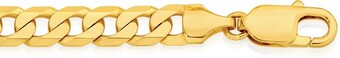 Angus & Coote 9ct gold gents solid bevelled curb bracelet offer