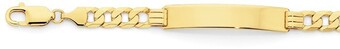 Angus & Coote 9ct gold gents solid bevelled curb id bracelet offer