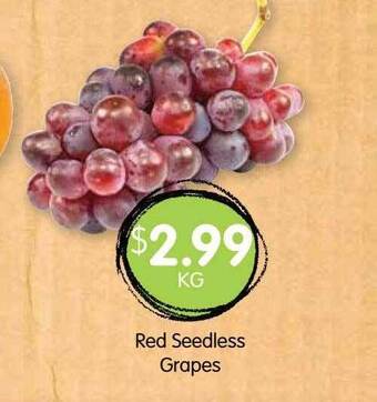 Spudshed Red seedless grapes offer