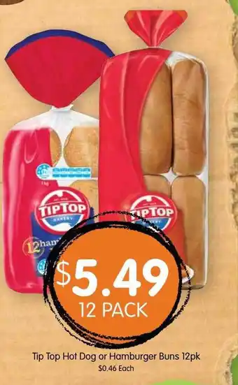 Spudshed Tip top hot dog or hamburger buns offer