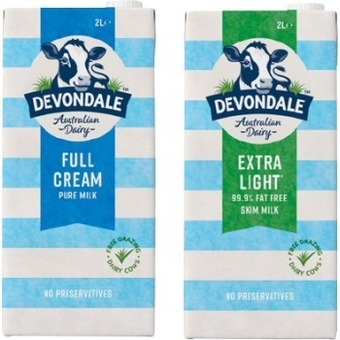 IGA Devondale long life milk 2 litre selected varieties offer