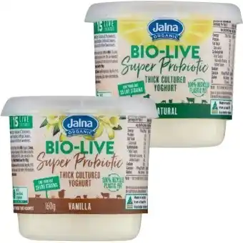 IGA New jalna organic bio-live yoghurt 160g selected varieties offer