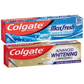IGA Colgate maxfresh or advanced whitening toothpaste 115g selected varieties offer