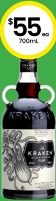 The Bottle O The Kraken Black Spiced Rum 700ml offer