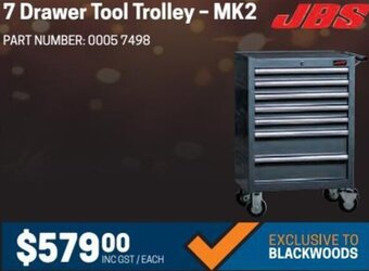 Blackwoods 7 Drawer Tool Trolley-MK2 offer