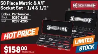 Blackwoods 58 Piece Metric & A/F Socket Set-1/4 & 1/2 offer