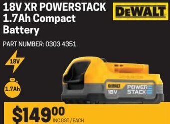 Blackwoods 18v XR Powerstack 1.7Ah Compact Battery offer