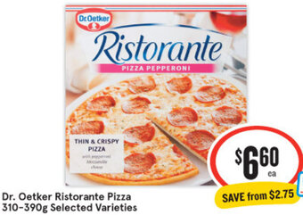 IGA Dr. Oetker Ristorante Pizza 310-390g Selected Varieties offer