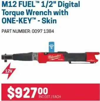 Blackwoods M12 Fuel 1/2" Digital Torque Wrench with One-Key-skin offer