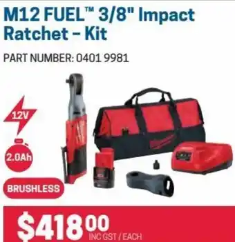 Blackwoods M12 Fuel 3/8" Impact Ratchet-Kit offer