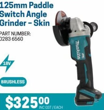 Blackwoods 125mm Paddle Switch angle Grinder- skin offer