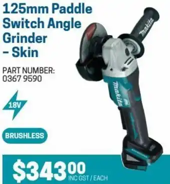 Blackwoods 125mm Paddle Switch Angle Grinder-Skin offer