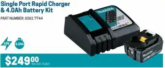 Blackwoods single Port Rapid Charger & 4.0Ah Battery Kit offer